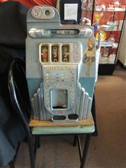 Antique Buckley Bonanza 5 Cent Slot Machine Beautiful Collectible